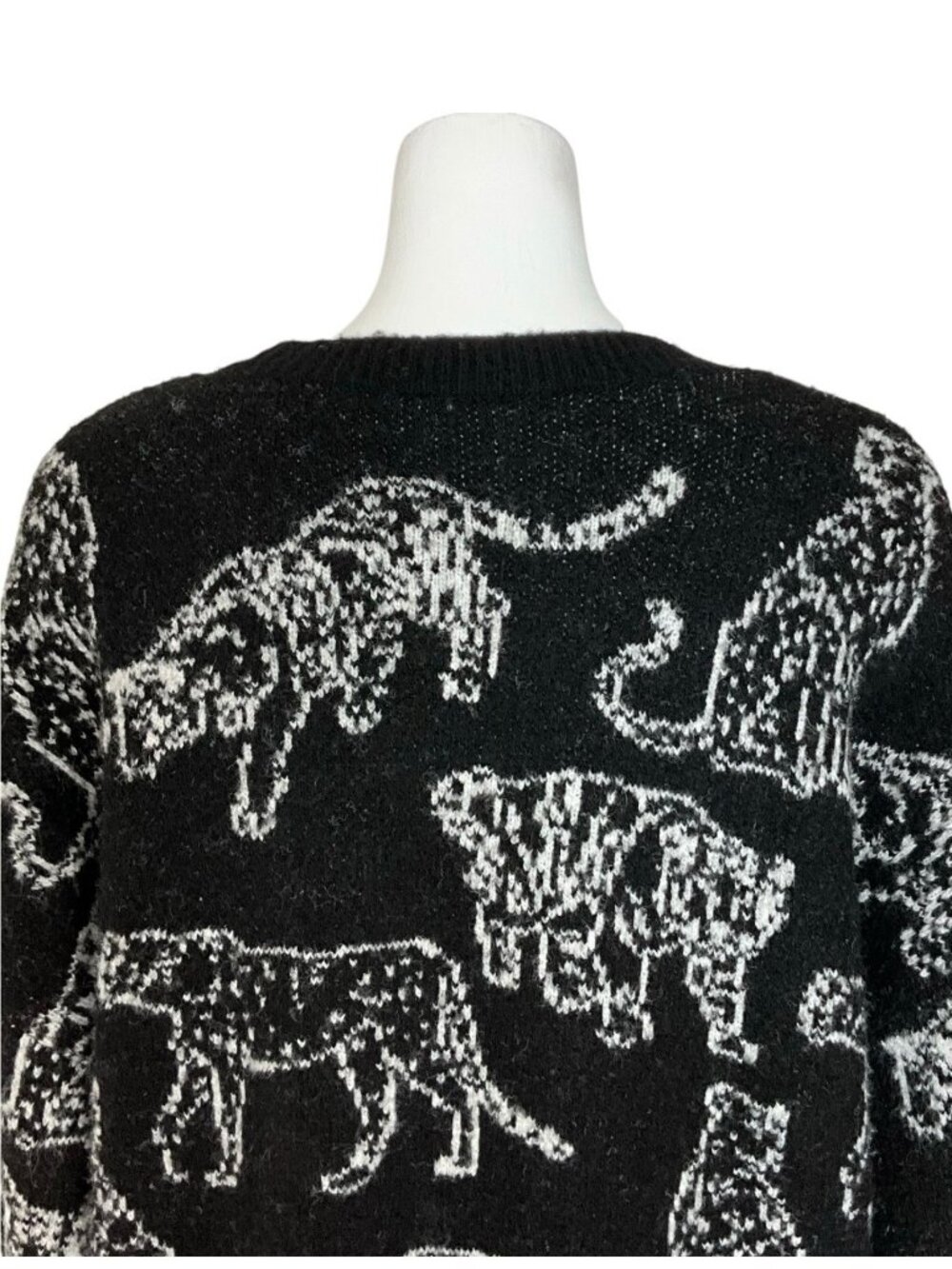 Rails Perci Charcoal Cats Sweater XL Black Wool Blend Crewneck NEW - Picture 12 of 16